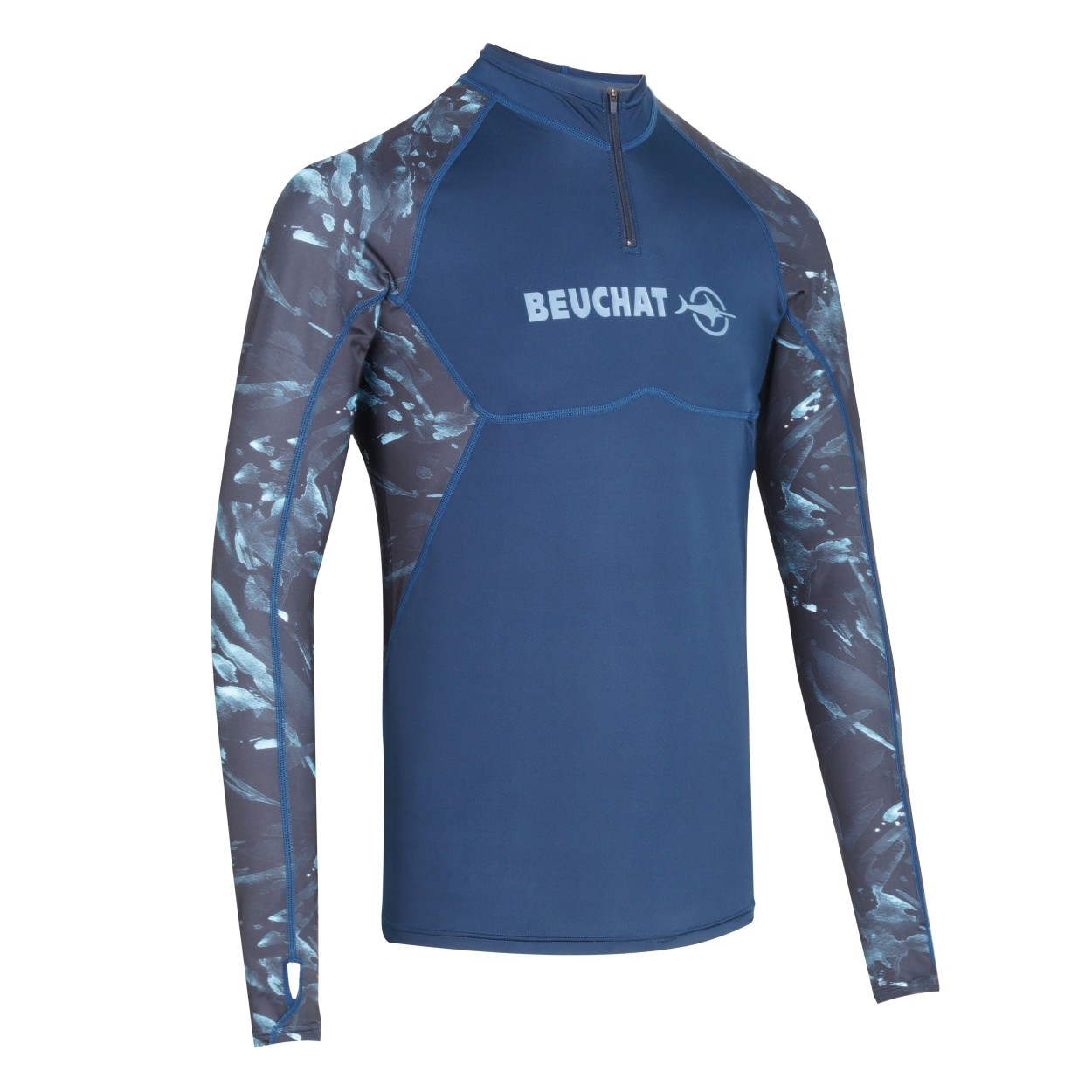 Beuchat long sleeve rashguard - ATOLL Seaweed|Lycra man snorkeling